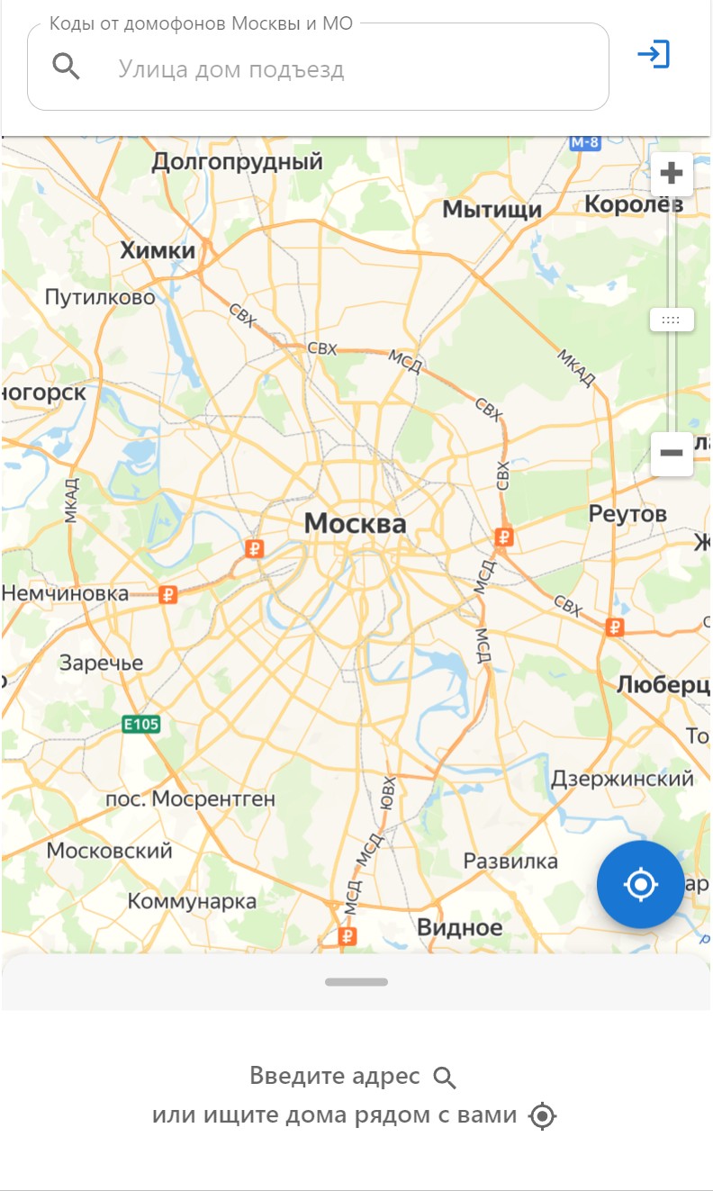 Скриншот интерактивной карты кодов